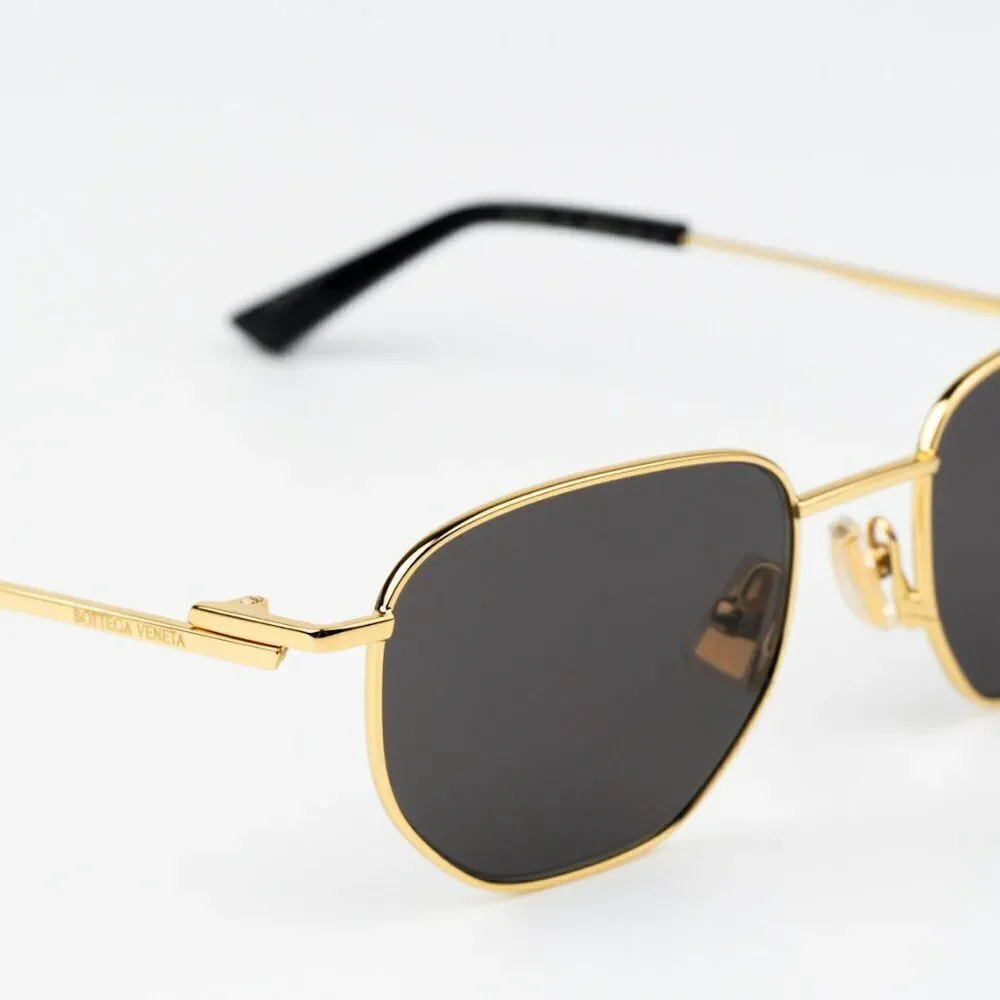 NEW Bottega Veneta BV1301S 001 Gold Grey Split Panthos Unisex Sunglasses